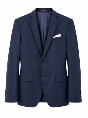Zara Man Wool Blazer Navy Blue Tailored Sport Coat 38R